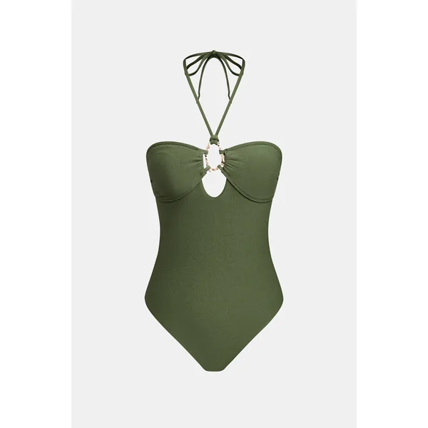 x Camille Maillot de bain une pièce col cœur bretelles à nouer