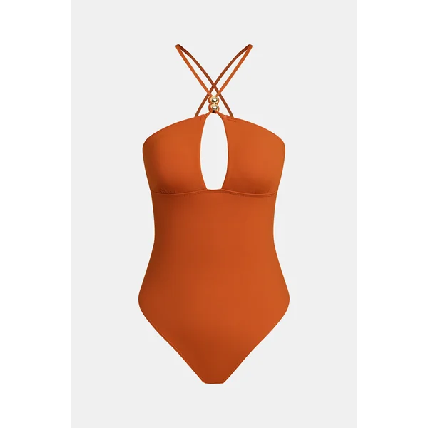 x Camille Maillot de bain une pièce col haut dos croisé