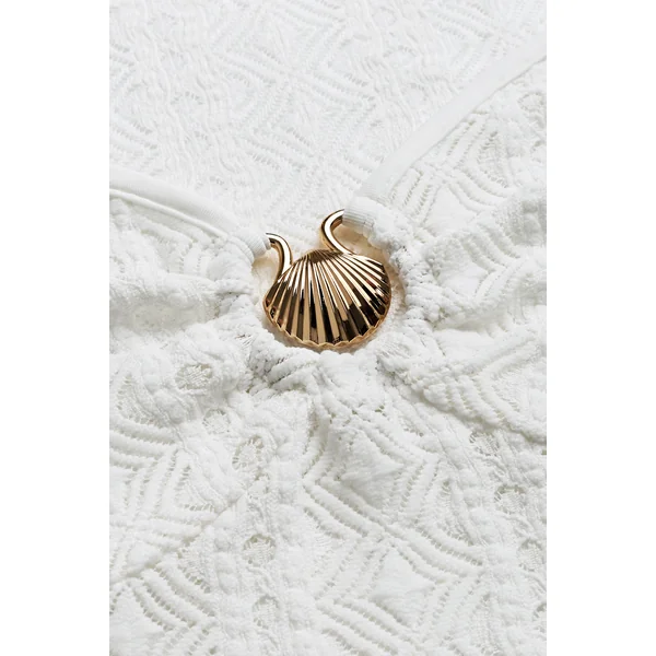 x Camille Robe de plage col cœur manches longues