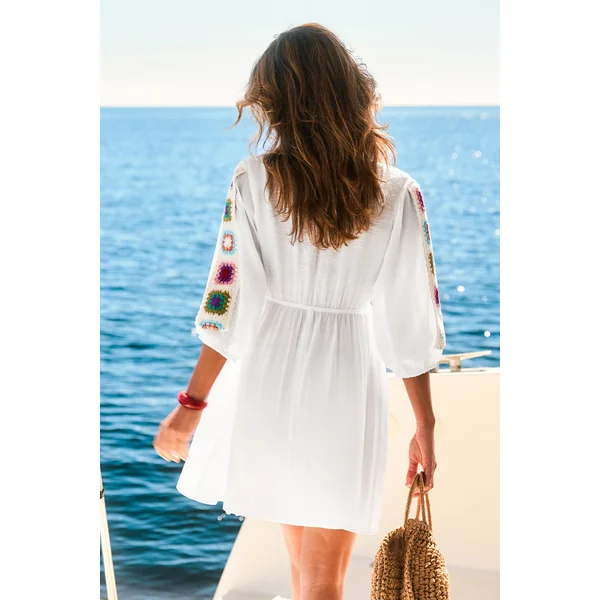 x Camille Robe de plage col plongeant transparente