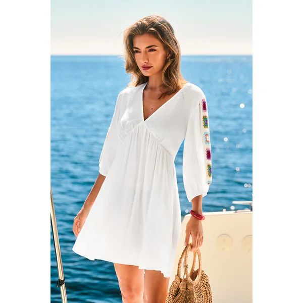 x Camille Robe de plage col plongeant transparente