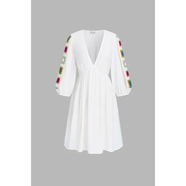 x Camille Robe de plage col plongeant transparente