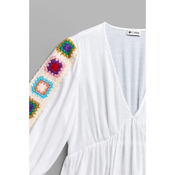 x Camille Robe de plage col plongeant transparente