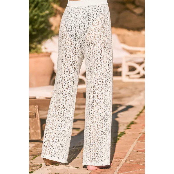 x Diane Pantalon de plage taille élastique jambes larges