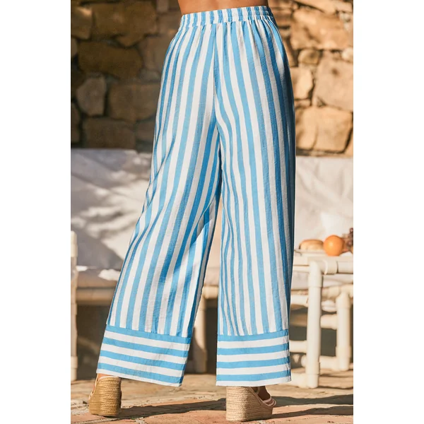 x Diane Pantalon taille élastique à jambes larges