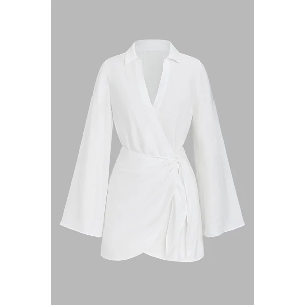 x Diane Robe de plage col chemise ceinture à nouer