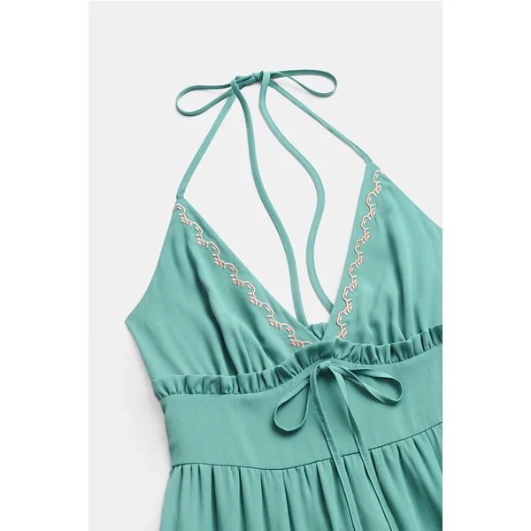 x Diane Robe longue col plongeant sans manches