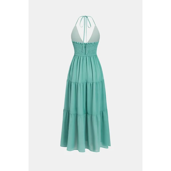 x Diane Robe longue col plongeant sans manches
