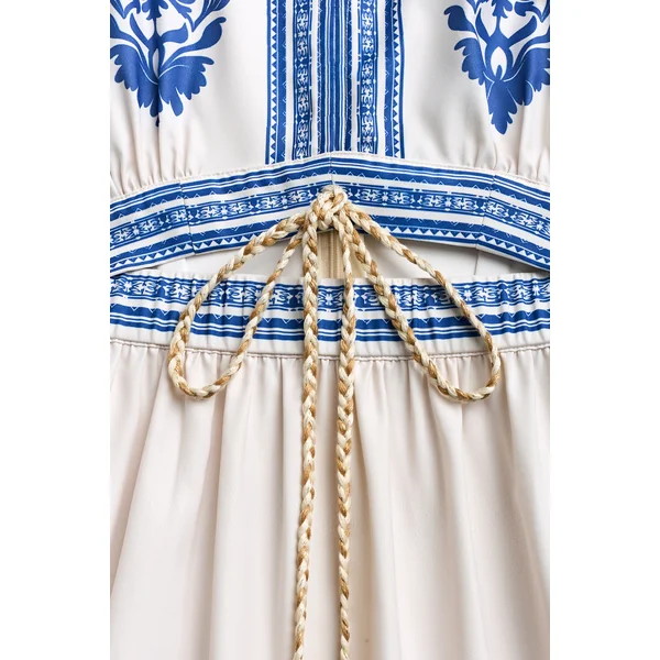 x Diane Robe longue imprimée col haut sans manches