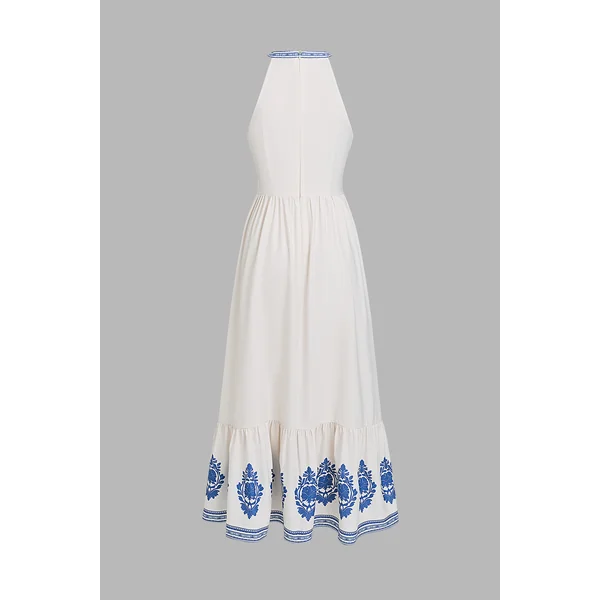 x Diane Robe longue imprimée col haut sans manches