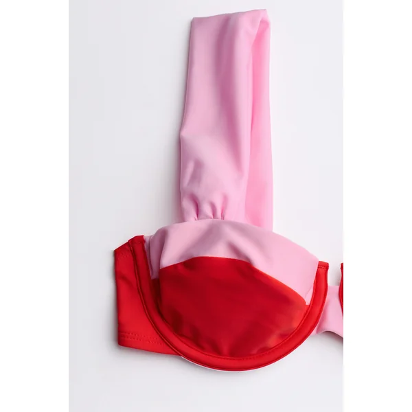 x JJD Bikini bicolore col cœur et bas taille basse